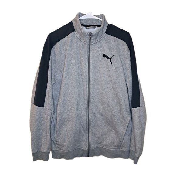 Puma Other - Vintage PUMA Men's Front Full Zip Sweatshirt L Gray Long Sleeve Track Jacket